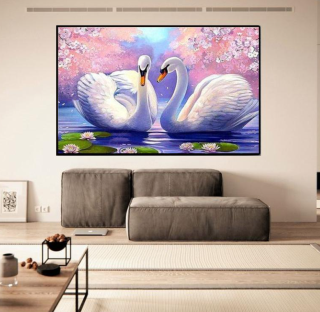 Diamond Painting Schwanen Paar